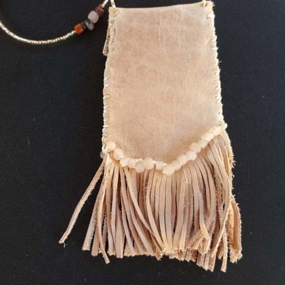 Festival Pouch, Hand Stitched Soft Leather Bag - Picture 5 of 6